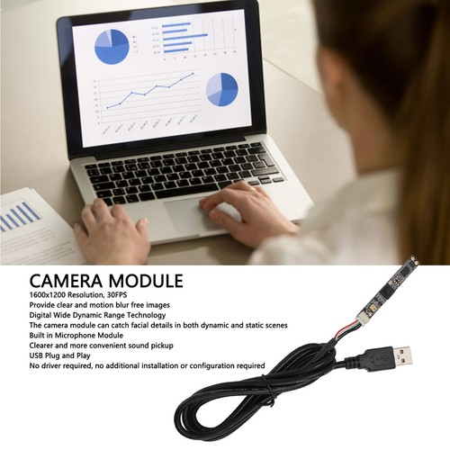 Module Caméra USB 2MP 1600x1200 Résolution 120° FOV Autofocus Webcam Module W FG - Photo 23/23