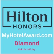 Hilton Honors Diamond Status valid for 365 days
