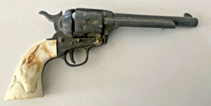 Vintage Marx Toy Gun Mini 3½" Revolver Western Colt Die-cast Steer Handle 1940s