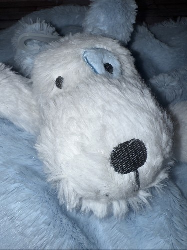 Head Shoulders Toes & Bows Plush BLUE PUPPY DOG Lovey Security Blanket - Picture 11 of 12