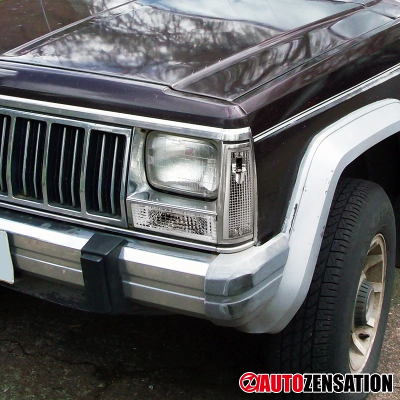 Fit 1984-1996 Jeep Cherokee Clear Corner Signal Lights+Bumper Lamps Left+Right Foto 4 de 4
