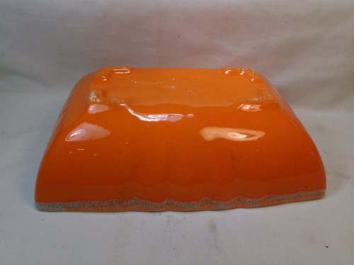Vintage Orange Drip Glaze Pottery Planter - Picture 4 of 4