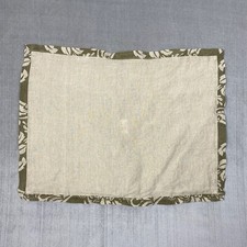 100 Linen Sham Pillowcase 20 x 26 Natural Beige Olive Border Button Closure