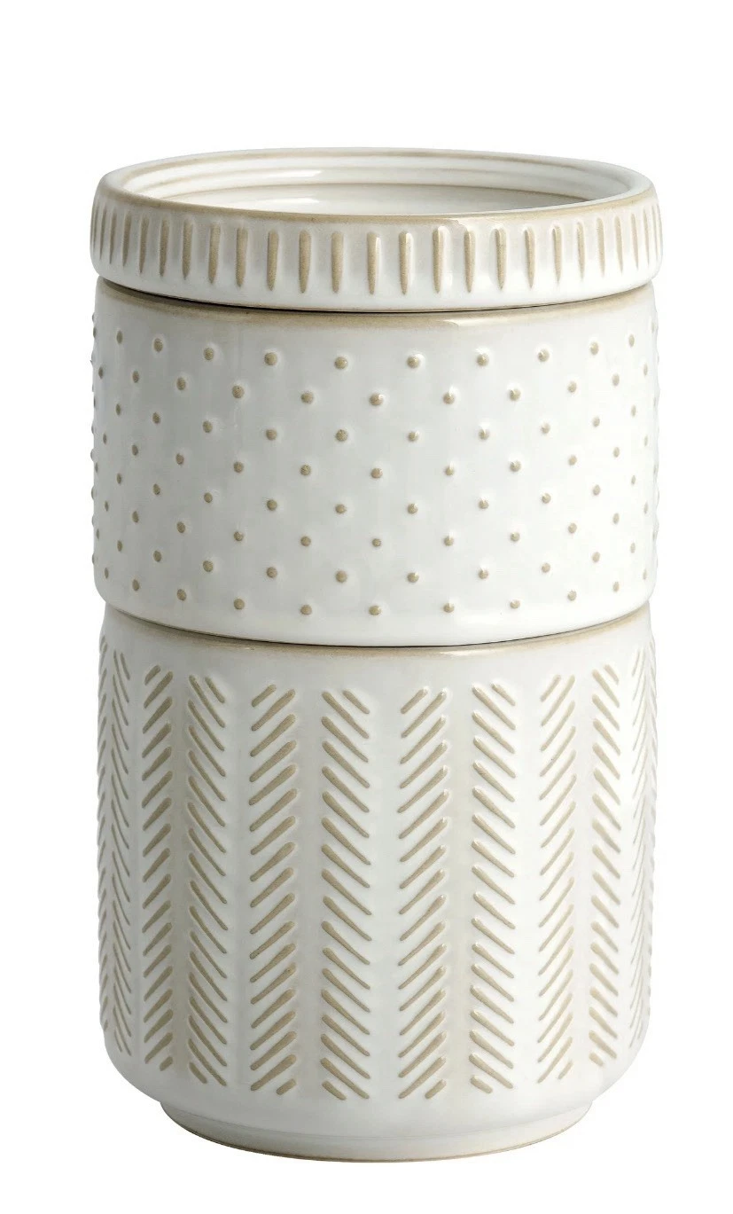 3-Piece Textured Ceramic Stackable Jar Set, Better Homes & Gardens W/ Extra