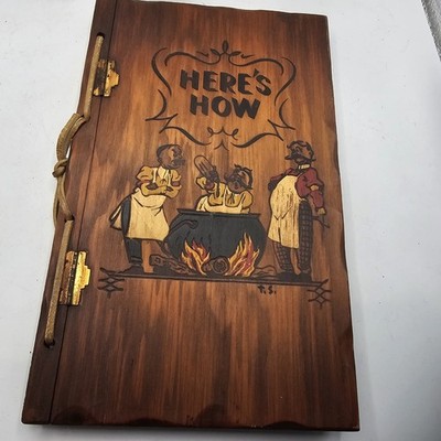 Here's How Mixed Drinks 1941 WC Whitfield 1st Ed Wood Leather Hinged Hardcover