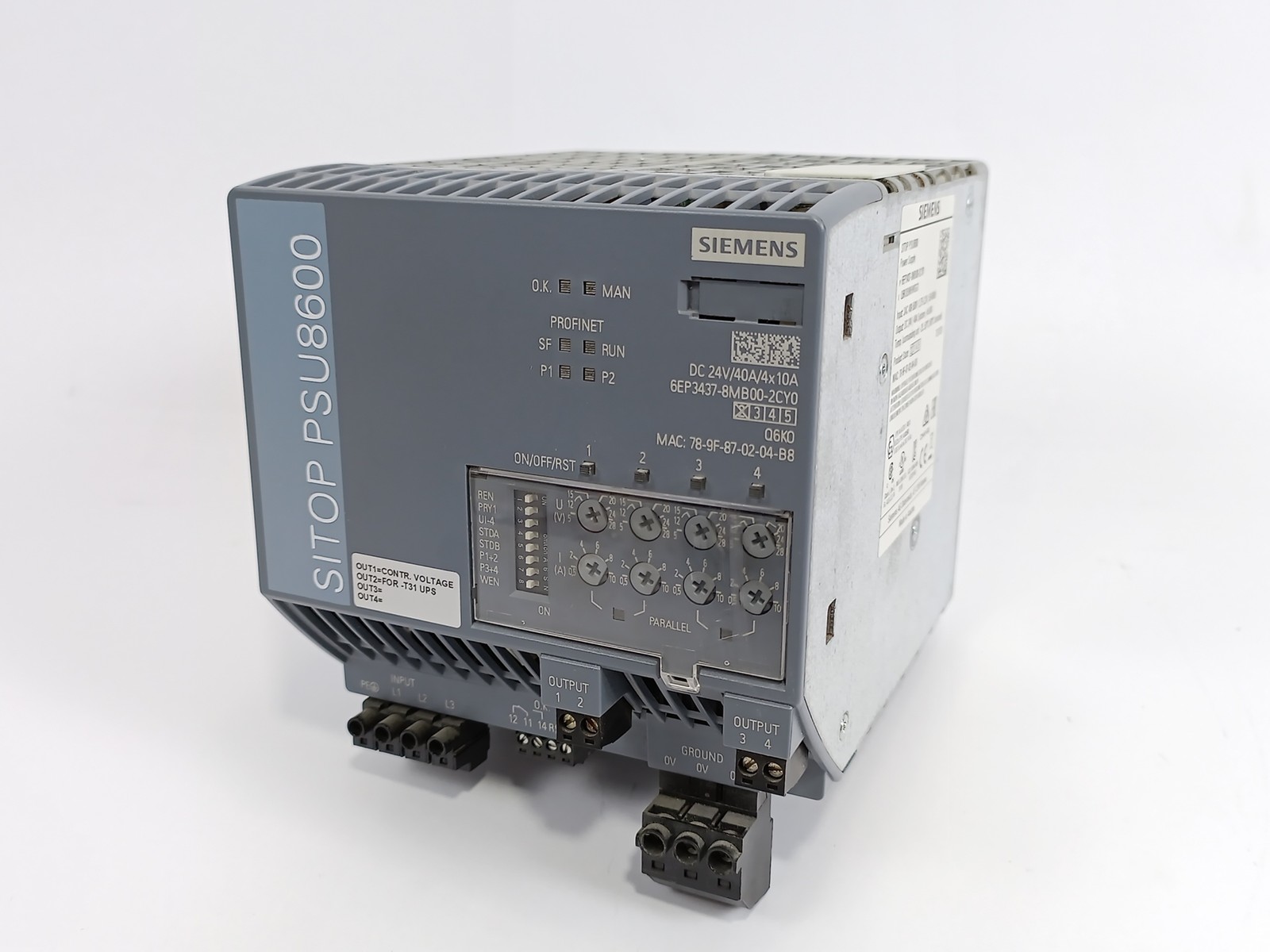 Siemens 6EP3437-8MB00-2CY0 SITOP PSU8600 POWER SUPPLY