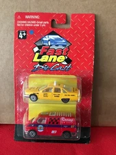 Fast Lane Diecast 2 Pack N.Y.C. Taxi & Racing Team Group Van OPEN USED B197