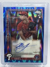 2024 Topps Chrome Mick Abel Rookie Autograph Blue RayWave /150 RA-MA Phillies