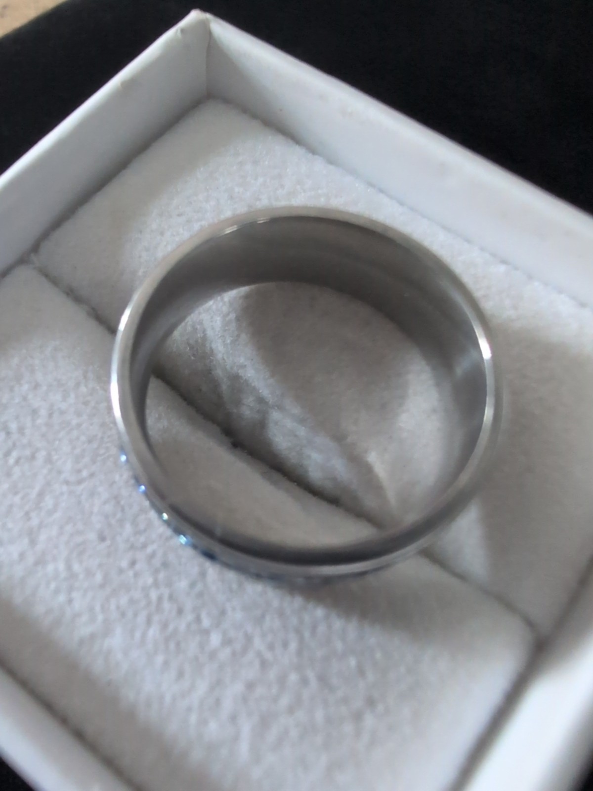 Titanium Size 10 Ring Micro Beaded Channel Set Ta… - image 3