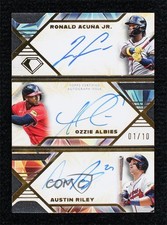 2025 Diamond Icons Iconic Triple 1/10 Ozzie Albies Ronald Acuna Jr Auto 1az7