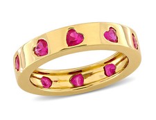 1.70 Carat ctw Lab-Created Ruby Eternity Band Ring in Yellow Sterling Silver