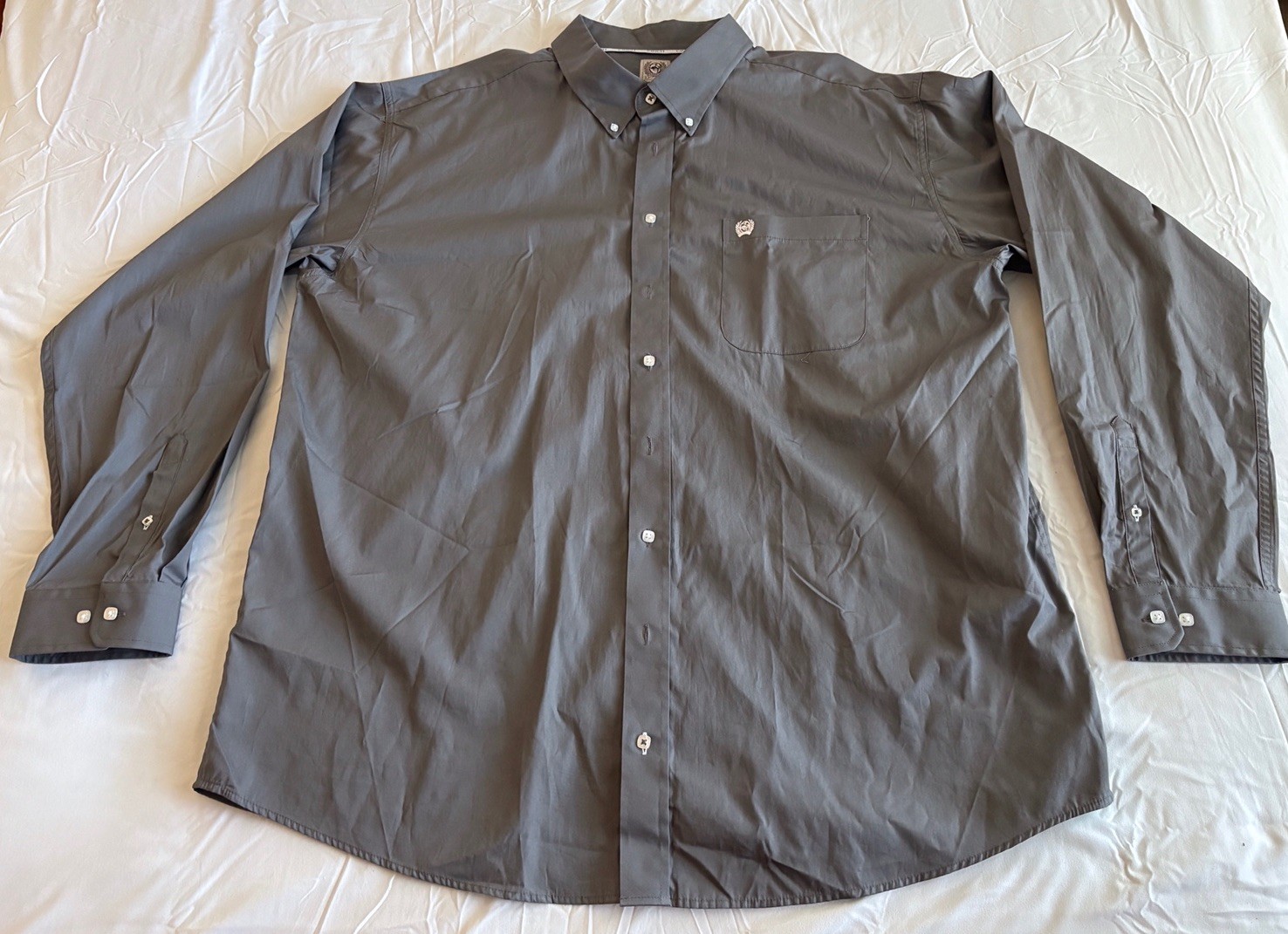 Cinch Solid Gray Western Button Down Size XXXL 3X… - image 10
