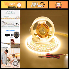 Warm White LED Strip Lights 120 LEDs/m, 1000 Lm/M, Dimmable, Cuttable, 16.4ft