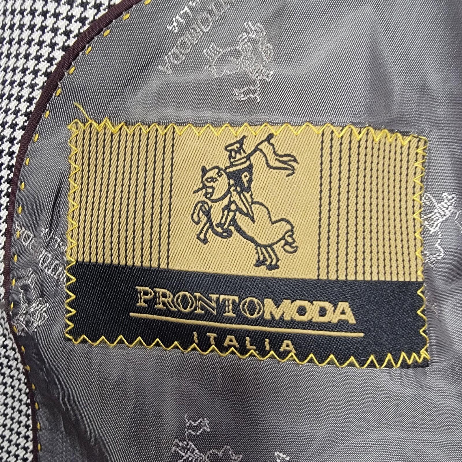 Pronto Moda Blazer Sport Coat Jacket Size 44 R Mens Gray Silk Wool Cashmere