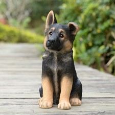 Puppy German Shepherd Garden Statue Garden Ba...