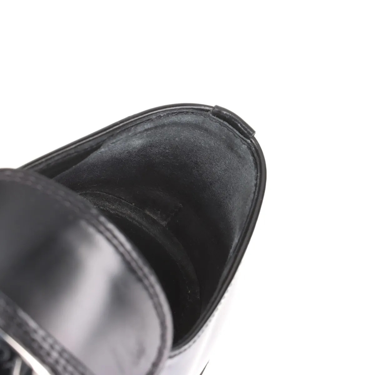 Prada Chocolate Leather Loafer 35.5 Ladies' Black Triangle logo thumbnail 10