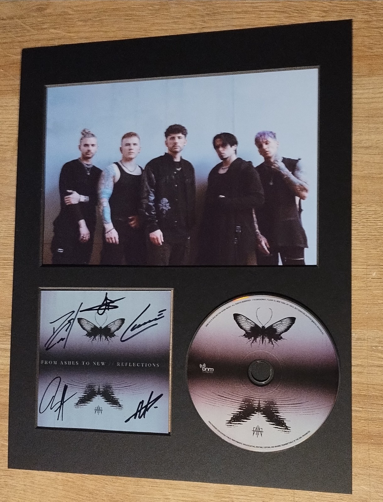 FROM ASHES TO NEW SIGNED REFLECTIONS CD PHOTO FRAMED COA BLACKOUT