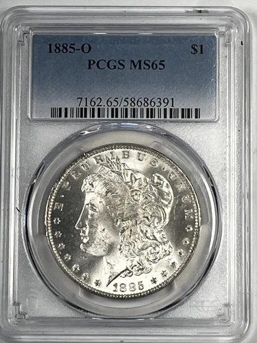 1885-O Morgan Dollar : PCGS MS65 Blazing White