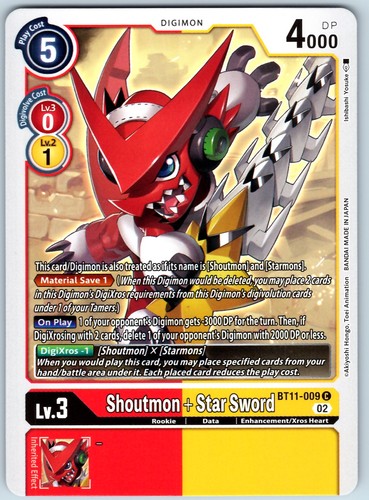 Shoutmon + Star Sword BT11-009 Common Dimensional Phase