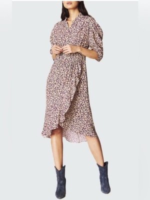 NEW Ba&sh Chelsea Puff-Sleeve Midi Dress 4
