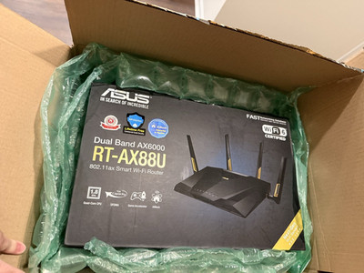 ASUS RT-AX88U AX6000 Dual-Band WiFi 6 Router, 8-Port Gigabit, Black