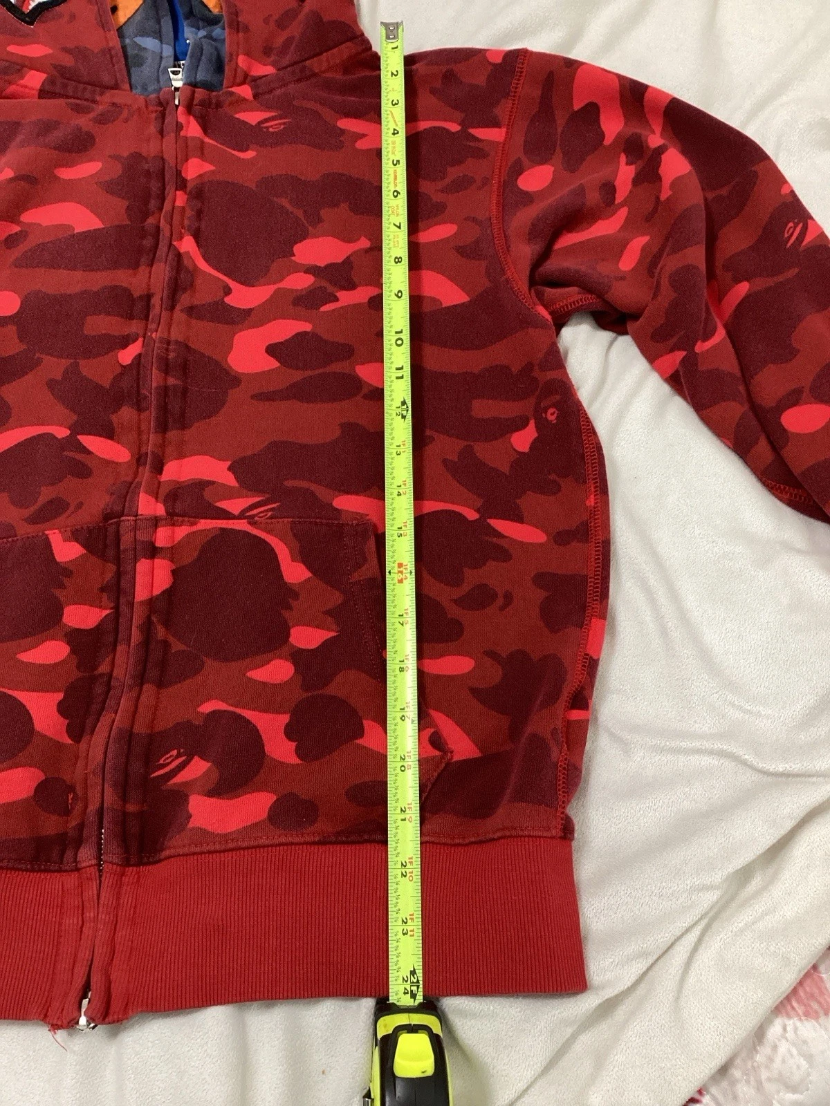 A Bathing Ape Double Hood Red Camo Zip Jacket image 5