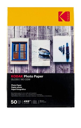 Kodak 6x4" (10x15cm) Glossy Photo Paper 180gsm - 50 Sheets (5740-506) gloss