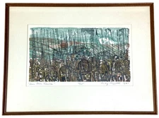 Rudy Pozzatti Signed Sun Over Venice 13/25 Limited Edition Aquatint Print 1961