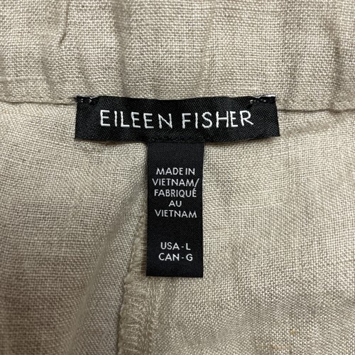 Bermudas ligeras Eileen Fisher 100 % lino orgánico para mujer L avena - Imagen 3 de 8