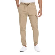 Hurley Durable Easy Pull On Relaxed Fit Multi Pocket Cargo Jogger, Khaki Small