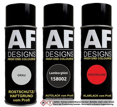 Spraydose für Lamborghini 158002 Black Rage Metallic Klarlack Grundierung
