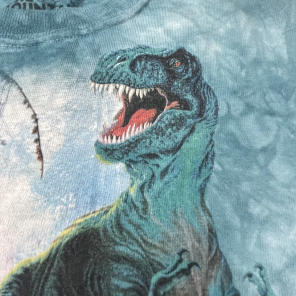 Винтажная футболка T-Rex Dinosaur The Mountain МОЛОДЕЖНАЯ средний галстук краситель парк юрского периода - Изображение 2 из 4