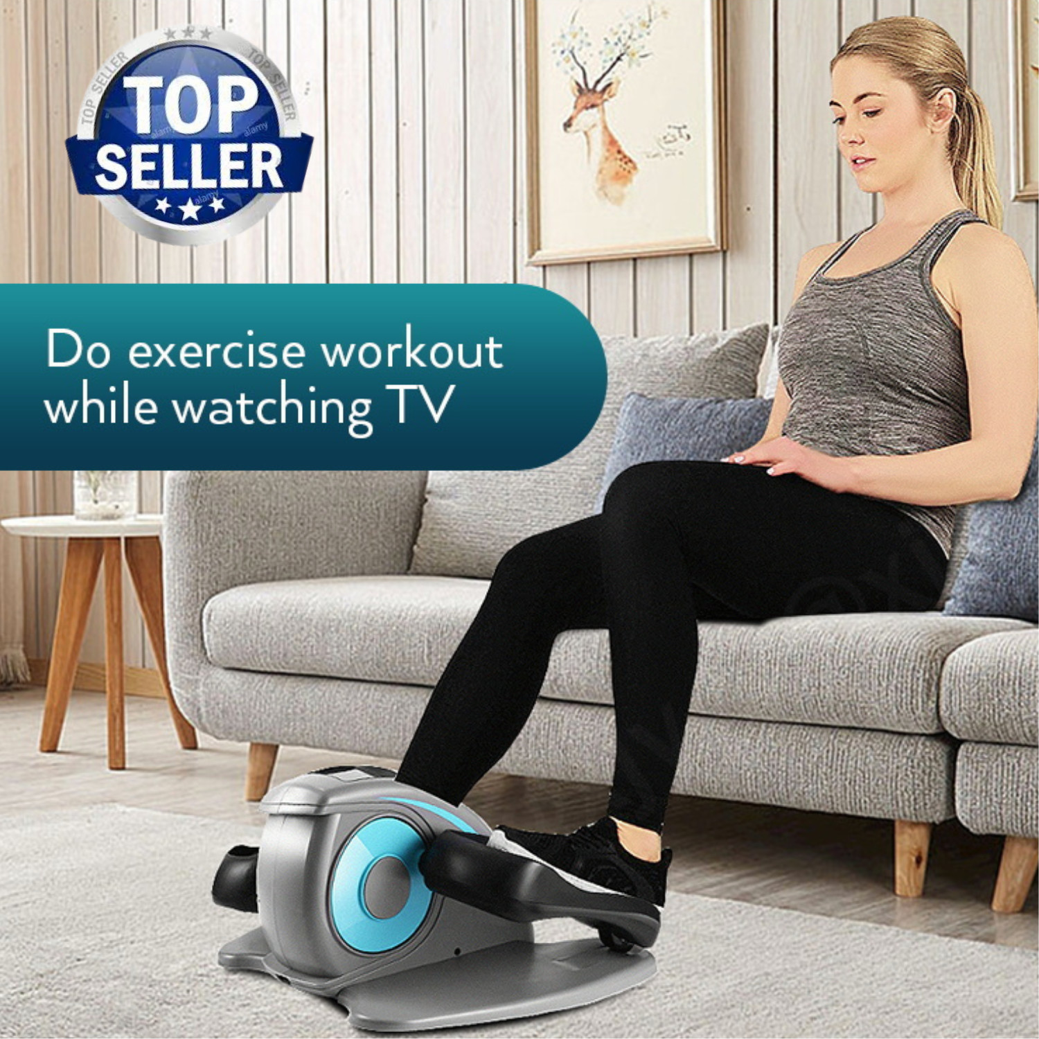 Máquina Elíptica Bajo Escritorio, Pedal Eléctrico Bicicleta Ejercitadora Hogar Portátil EE. UU.