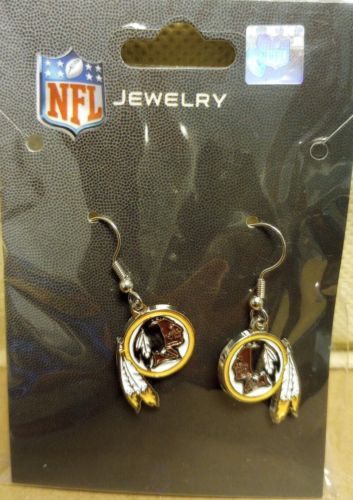 Boucles d'oreilles tendance Redskins avec logo coloré - bijoux sous licence NFL - Photo 1 sur 2