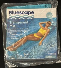 Bluescape Tapis Gonflable Transparent Bleu avec Oreiller 5 pieds 6 pouces de Long.