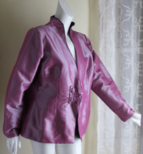 Dragon Silk Sz Xl L Lavender Pink Asian Shanghai Imperial Artsy Jacket Coat
