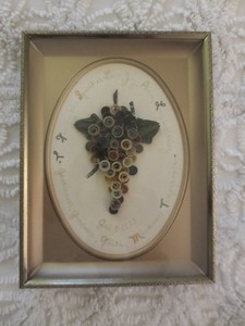Gold Framed & Oval Matted 3-D GRAPE QUILLING ART with Gal. 5:22,23 - 6" x 8" 
