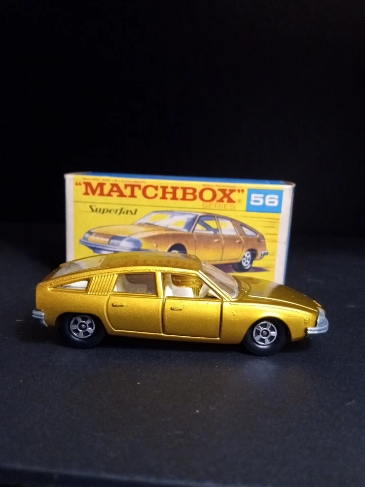 Matchbox Superfast #56 BMC 1800 Pinnfarina 1969 Gold In Solid Orig Script Box - Image 2 of 4