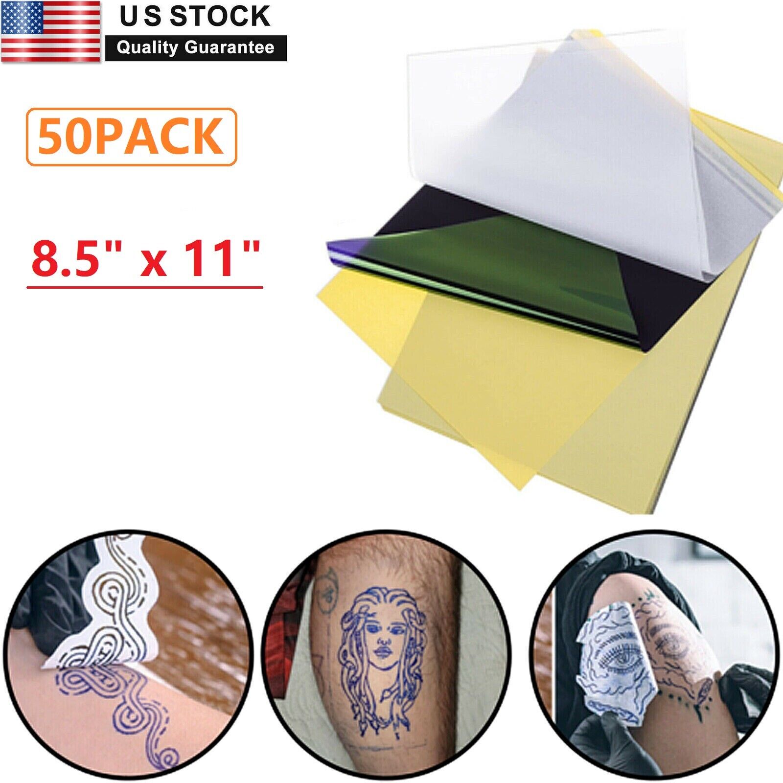 Tattoo Transfer Paper Stencil Carbon Thermal Tracing Hectograph Supplies  Sheets | eBay