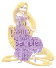 word art picture personalised gift present keepsake princess rapunzle tangled