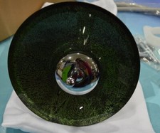 Signature Hardware Waterfall High Raised, Green Glass Plate, Chrome