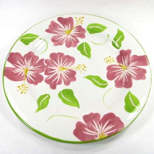 NEW Crate & Barrel HIBISCUS 11.75" Buffet Dinner Plate Set 4Pc Laurie Gates - Picture 9 of 11