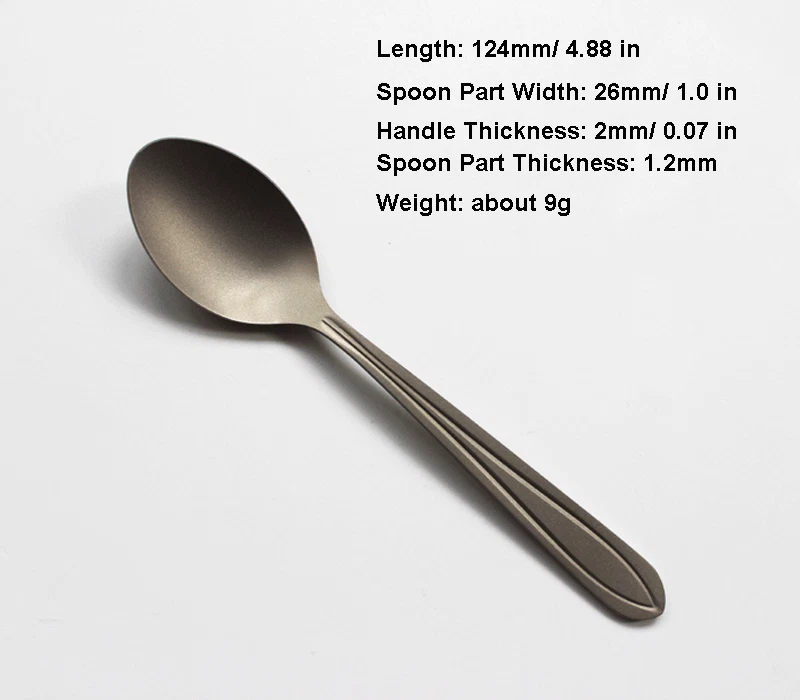 2 PIEZAS Cuchara de Titanio Puro Portátil Ultraligera Té Café Cuchara Exterior EDC 4.88" Foto 3 de 4
