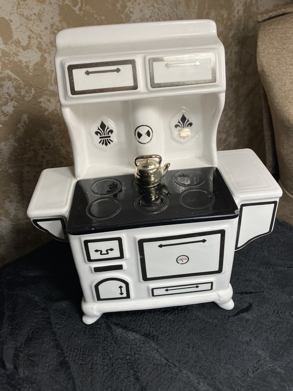 RARE Find Vintage Porcelain Stove Tea Caddy Wall Pocket