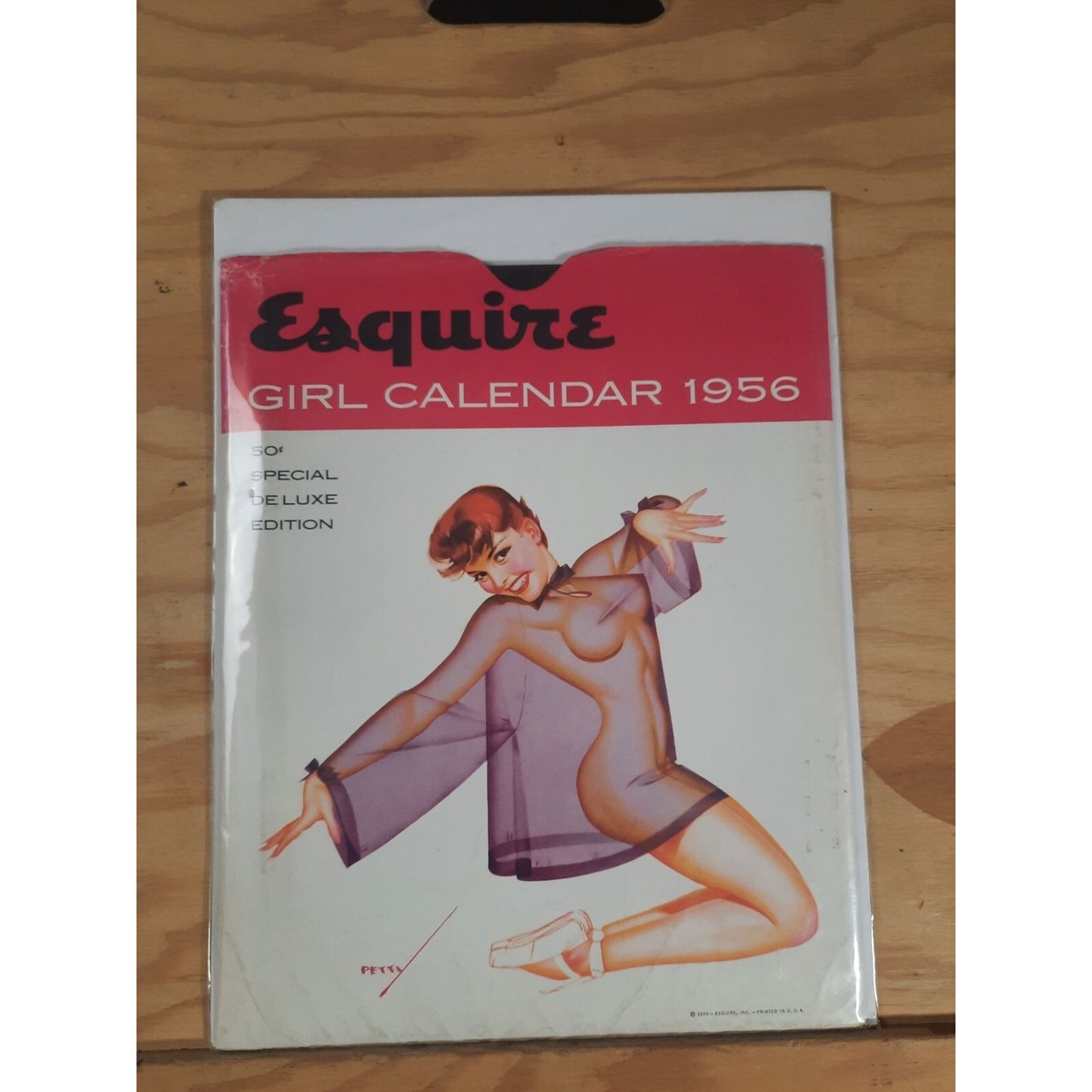 Vintage Esquire Girl Calendar for 1956 Illustrated Pin Up Girls in