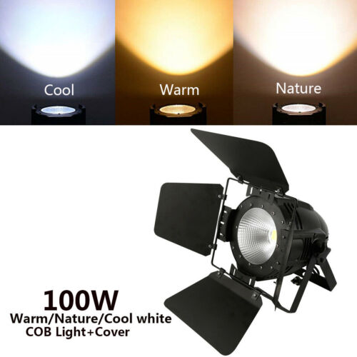 100W COB LED Par Stage Light DMX DJ Audience Blinder Spot Lighting w/Barn Door