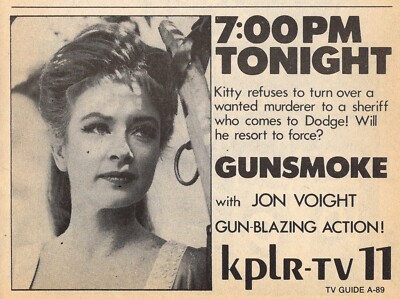 TV WESTERN AD / GUNSMOKE EPISODE / AMANDA BLAKE is MISS KITTY / JON VOIGHT GUEST