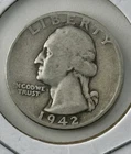 1942  S Washington Quarter 90% San Francisco Mint US Coin
