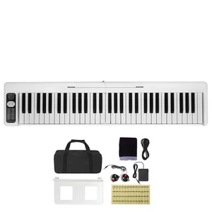 61 Clé pliante Piano portable Piano pliable Bluetooth MIDI blanc