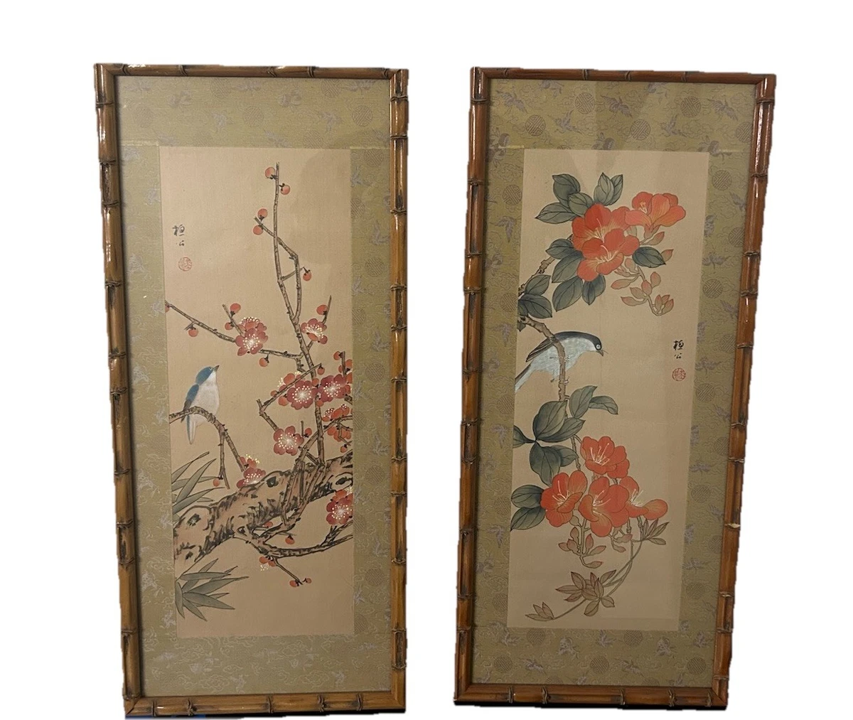 丝绸和织物多色老式原版古董日本画作、画卷| eBay